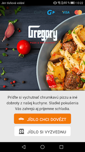 Android application Gregory Pizza & Restaurant screenshort