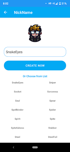 Nickname Generator for FFGamer Screen 2