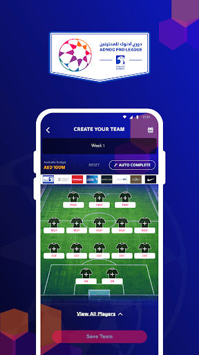 ADNOC PRO LEAGUE Fantasy Screen 2
