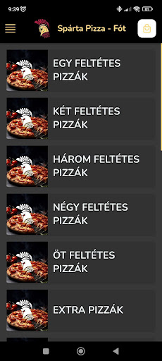 Android application Spárta Pizza screenshort