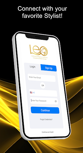 Android application LEO Salon Software; Customer screenshort