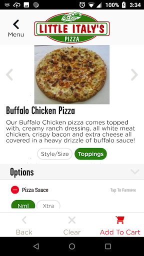 Screenshot of Little Italy’s Pizza
