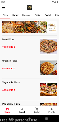 Android application 7D Burger screenshort