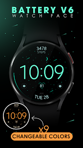 Battery v6 minimal watch face