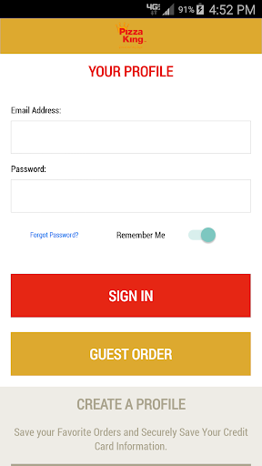 Android application The Pizza King screenshort
