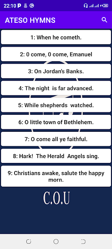 Android application Ateso Hymns screenshort