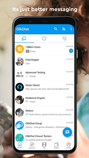 Android application ClikChat screenshort