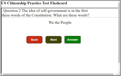 US Citizenship Civic Practice Screen 3
