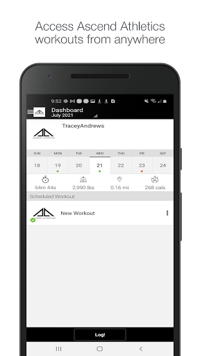 Android application Ascend Athletics screenshort