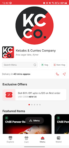 Kebabs & Curries Co.(KCCO) Screen 2