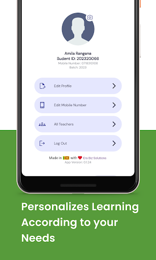 Android application SASIP student screenshort