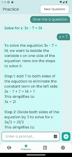 MathsAide Screen 3