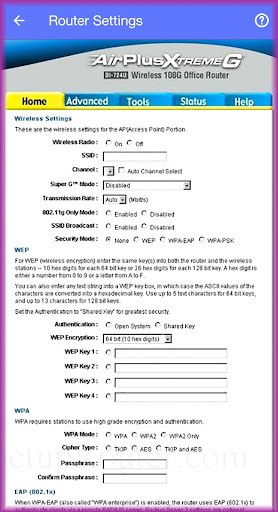 Router Admin Setup: Setup Page Screen 2