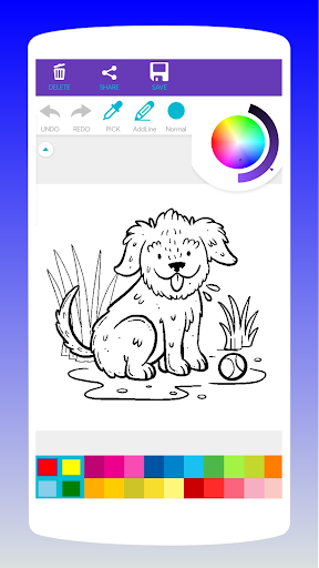 Android application Cute Dog Coloring Book screenshort
