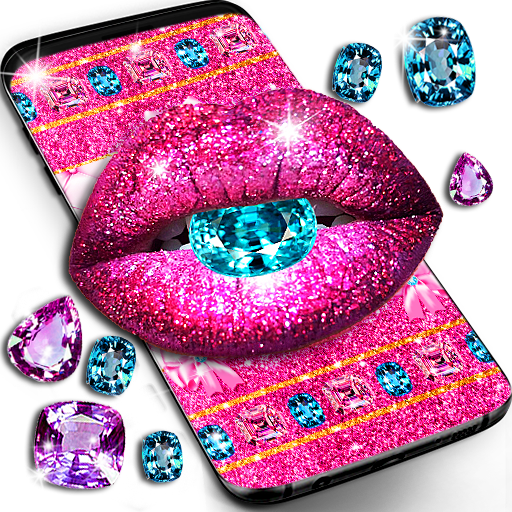 Glitter lips live wallpaper