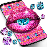 Glitter lips and diamonds live wallpaper