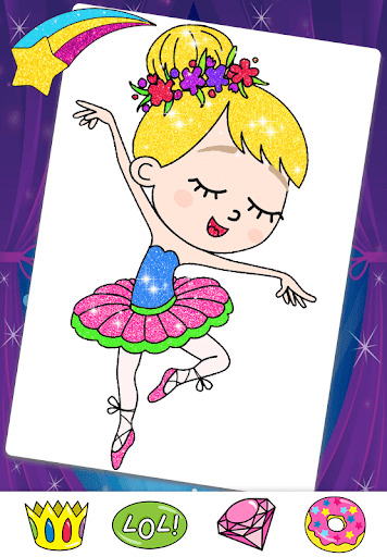 Glitter Ballerina Coloring Screen 3