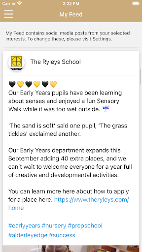 Android application The Ryleys School Parent App screenshort