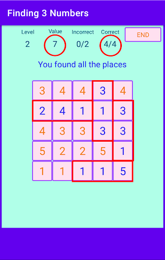 Finding 3 numbers Screen 3