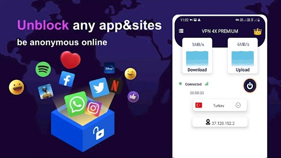 VPN 4x Premium Pro Screenshot