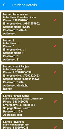 Student Tracking Portal Screen 2