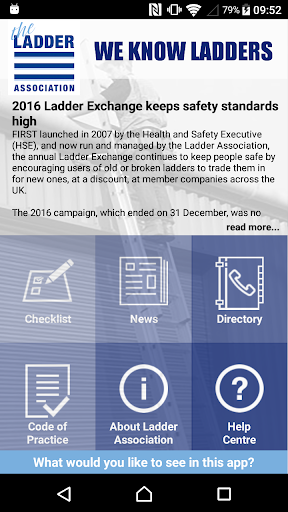 Android application Ladder Association screenshort