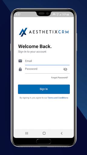 Android application Aesthetix CRM screenshort