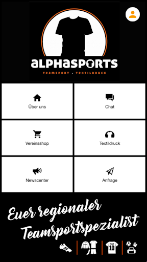 Android application alphasports screenshort