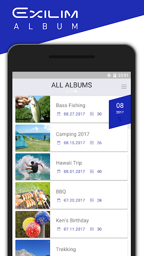 Screenshot of EXILIM ALBUM