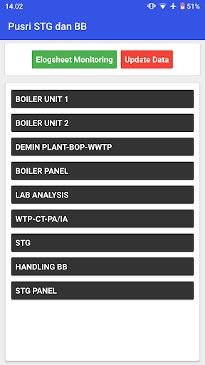 Android application Elogsheet Pusri screenshort