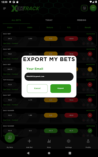 XBet Track Sports Bet Tracker 16