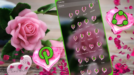 Pink Rose Love Launcher Theme Screen 3