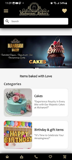 Android application Maharani Bakery screenshort