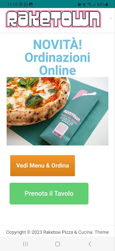 Android application Raketown Pizza&Cucina screenshort