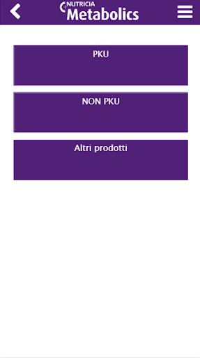 Android application Vademecum Metabolico Nutricia screenshort
