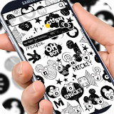 Cute Mouse Black & White Graffiti Theme 3d icon