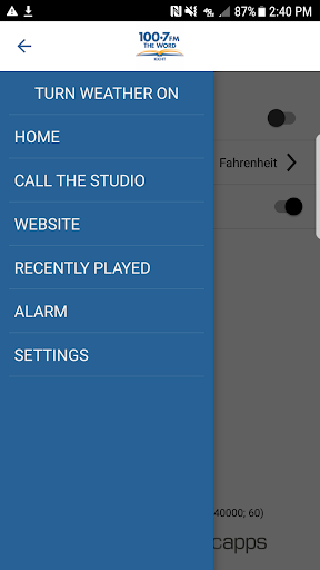 Android application 100.7 FM The Word screenshort