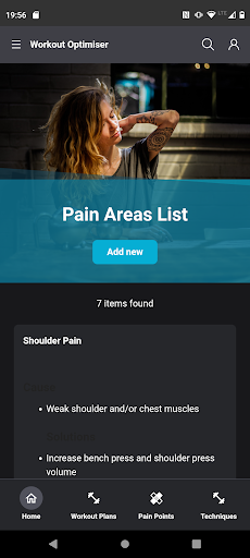 Workout Optimiser Screen 2
