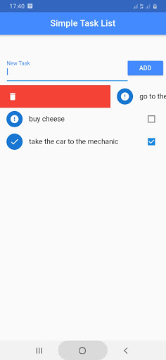 Android application Simple Task List screenshort