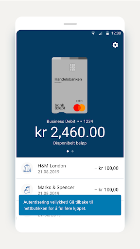 Handelsbanken NO Business Card Screen 2
