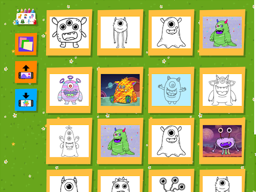 Screenshot of Busy Kids! Coloring pages book