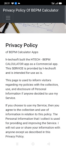 HTech BEPM Calculator