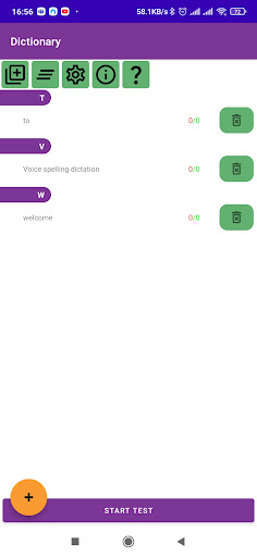 Android application Voice spelling dictation screenshort