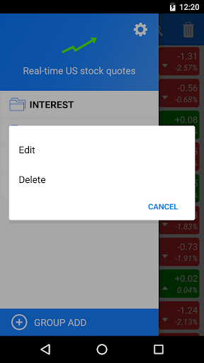 Real-time US stock quotes Screen 3