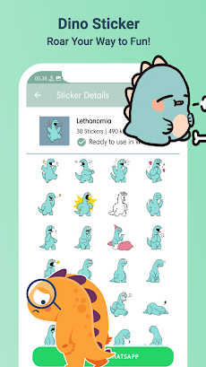 WASticker - Cute Dino Stickersのおすすめ画像4