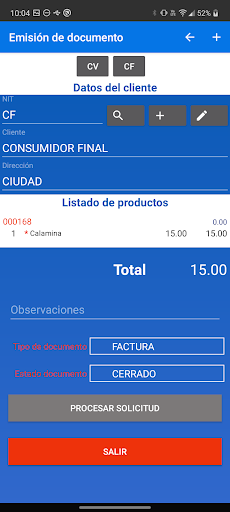Android application NOGA POS screenshort