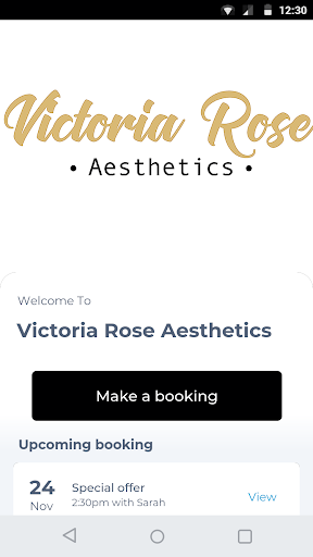 Android application Victoria Rose Aesthetics screenshort