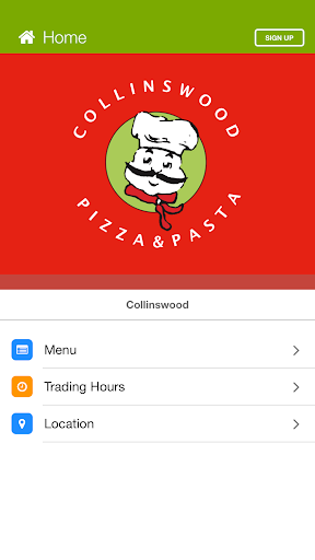 Android application Collinswood Pizza and Pasta screenshort