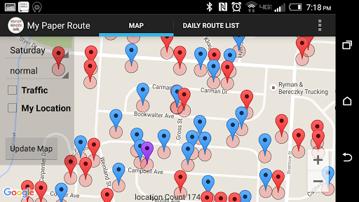 Android application Paper Route Aid screenshort