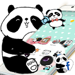 Cartoon Panda Pink Bow Cute Green Themes Desktop Apk